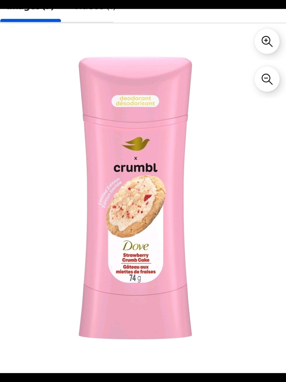 Dove x Crumbl Strawberry Crumb Cake Pink Deodorant Stick